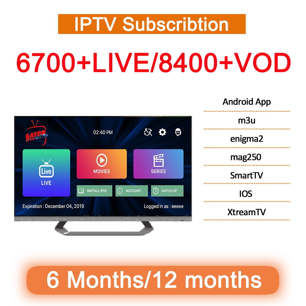 World IPTV Subscription 6700 Channels HD French Arabic Spain Portugal Dutch Greece Canada Europe IPTV M3u enigma2 Android TV box