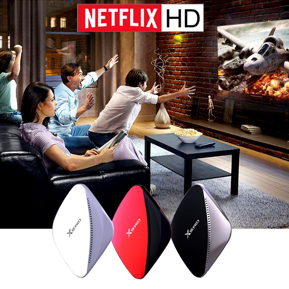 X88 pro Android 9.0 TV Box 4G 64G+1 Year NEO pro French IPTV Subscription 4K HDR Set Top Box USB 3.0 Support 3D Movie Ott TV Box