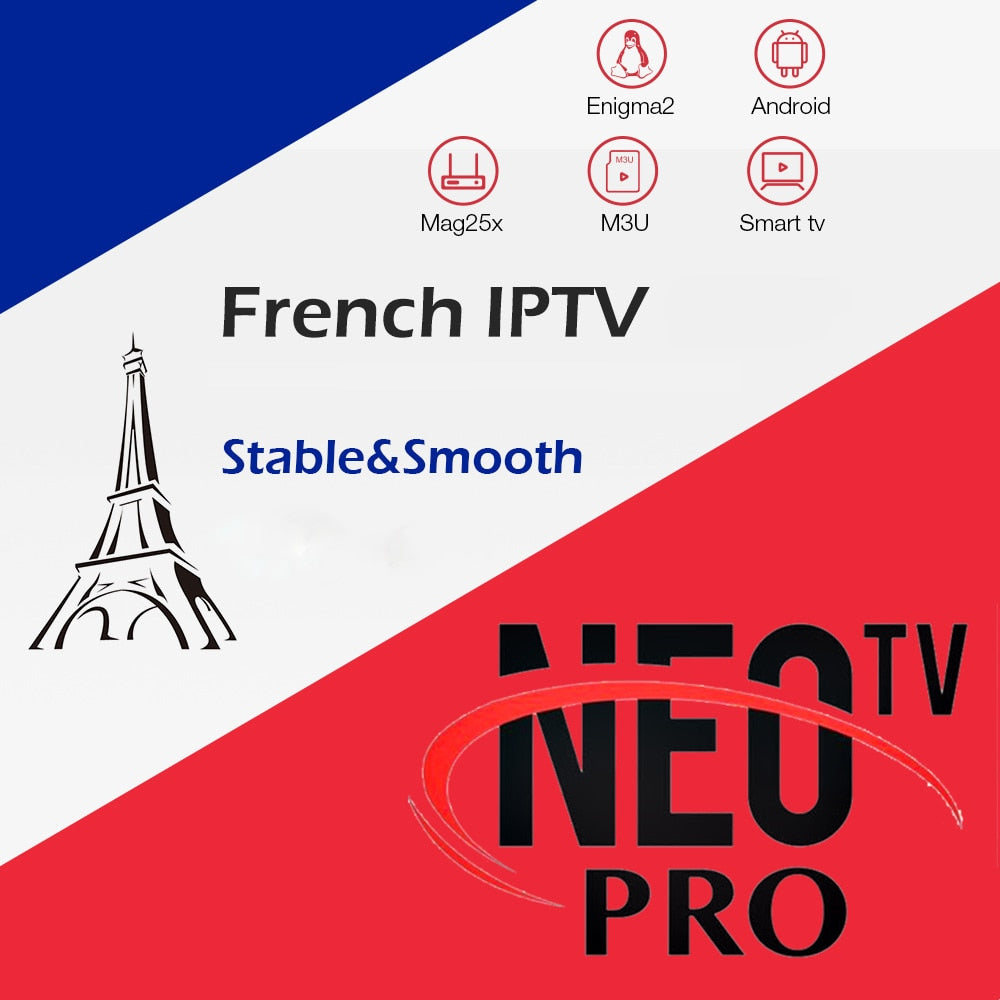 TV Box Android9.0 Q Plus+1 Year NEO Pro IPTV Subscription France Spanish Italia Smart IPTV WiFi Set Top Box 6K Home Media Player