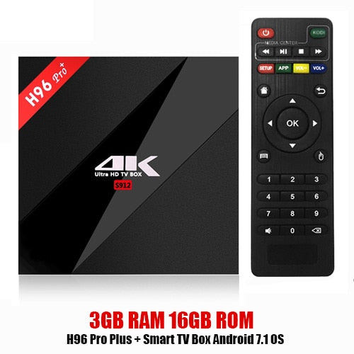 H96 PRO Plus Android 7.1 Set Top Box IPTV Server for Sports Channels TV Box  World Cup  Amlogic S912 WIFI 2.4 Player 4K 60HZ